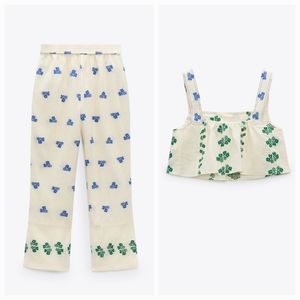 Embroidered Set Tank and Pants